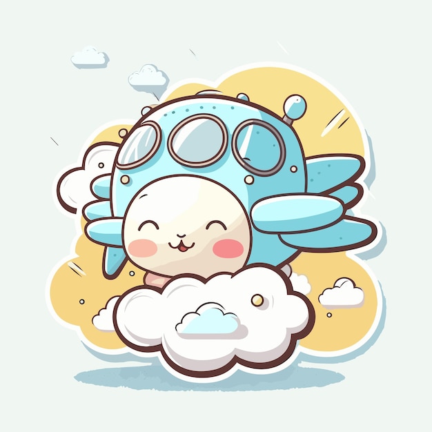 Estilo de dibujos animados de nube lindo vector