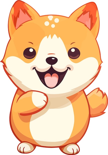 estilo de dibujos animados de perro shiba inu de ilustración vectorial