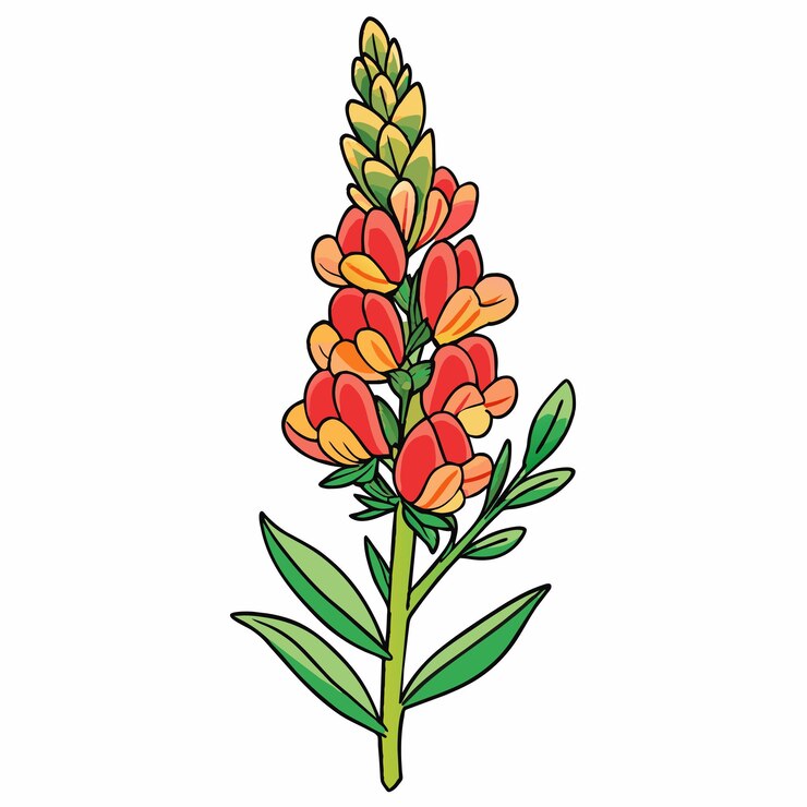 Vector el estilo de dibujos animados de snapdragon icon vector clipart ilustración