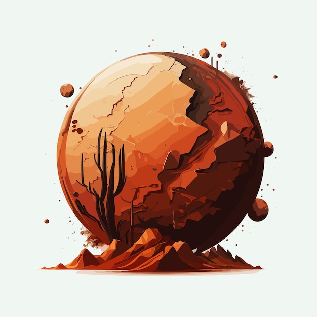 Estilo de dibujos animados de Vector Mars