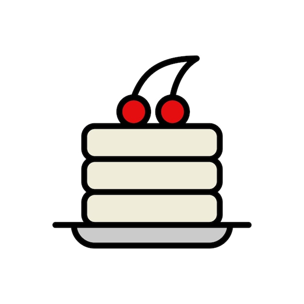 Estilo de dibujos animados vectorial del icono de panqueque