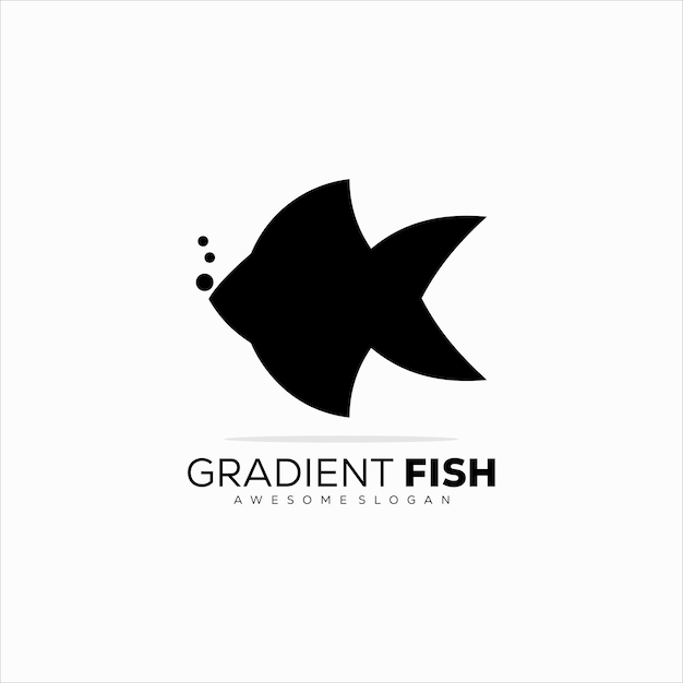 Estilo de diseño de ilustración de silueta de logotipo de pescado