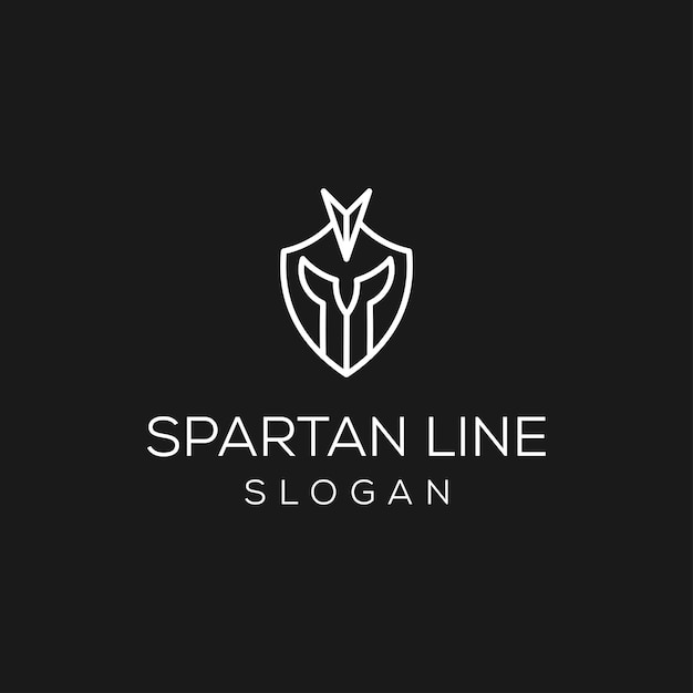 Estilo de diseño de logotipo de arte de línea espartana
