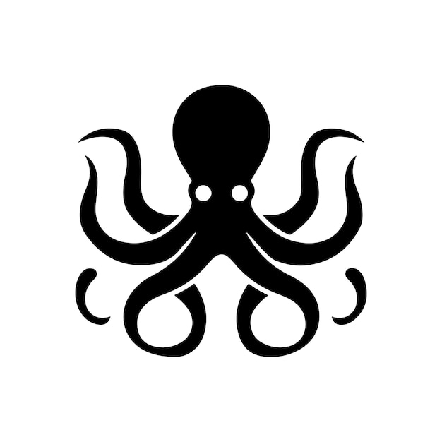 estilo de diseño del logotipo de la silueta vectorial del pulpo