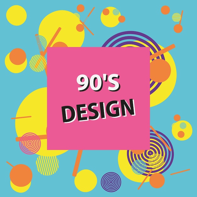 Vector estilo del diseño de moda brillante de los años 90.