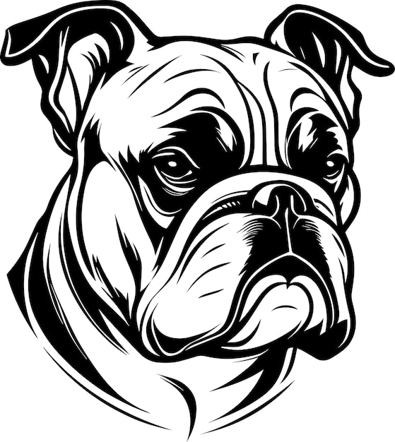 Vector estilo de diseño monocromático del logotipo de bulldog