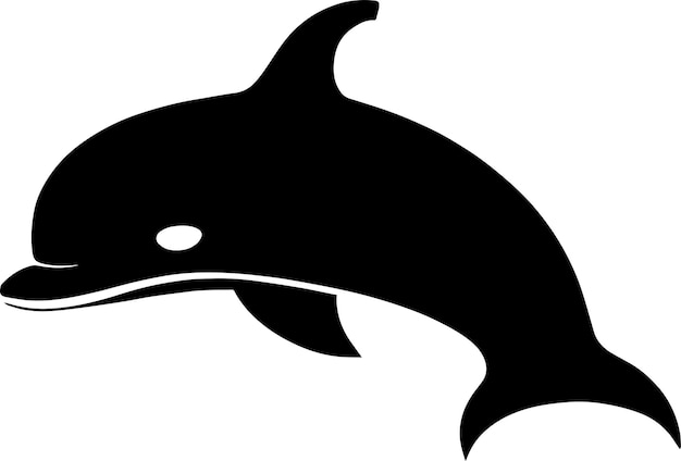 Estilo de diseño monocromático del logotipo de delfín