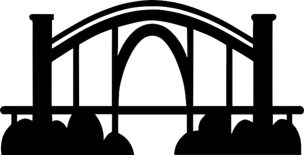 Estilo de diseño monocromático de logotipo de puente minimalista