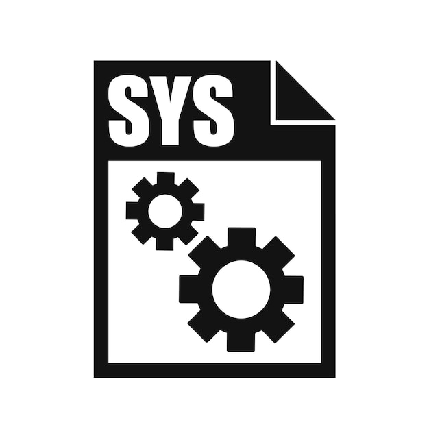 Estilo de diseño plano de icono de vector de archivo SYS