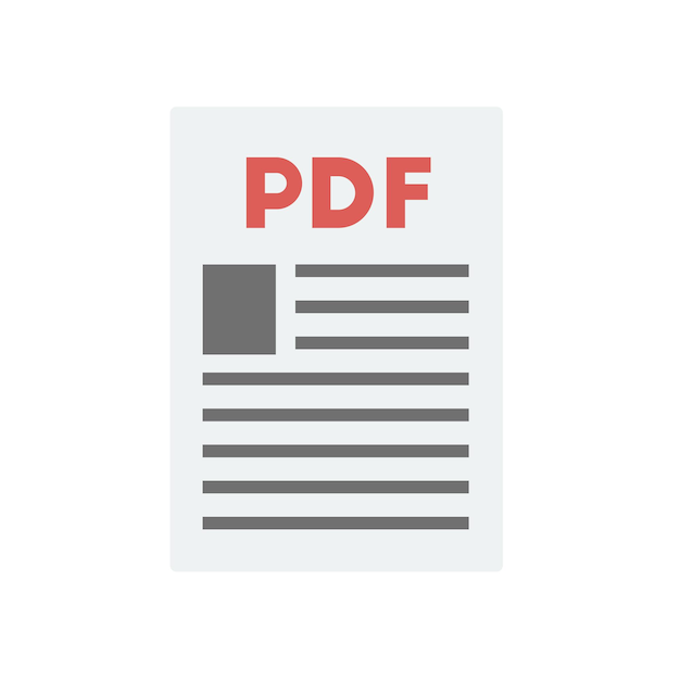 Estilo de diseño plano. ilustración de icono de pdf vectorial aislado en blanco, icono de pdf.