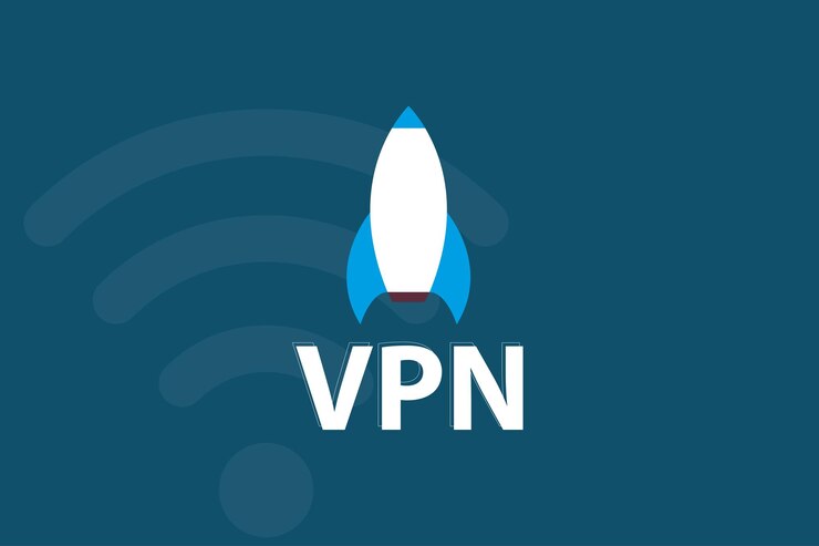 Estilo de diseño plano de servicio vpn de vector