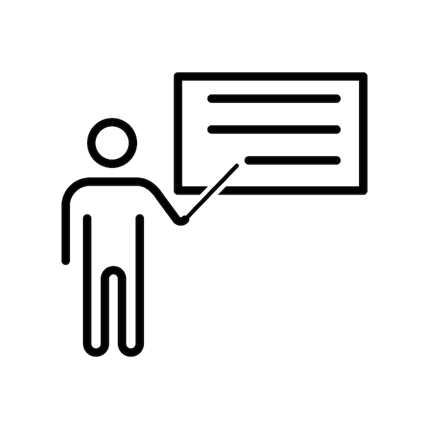 estilo de diseño vectorial del icono del maestro