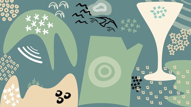 Estilo de Doodle dibujado a mano de moda Abstracto Recursos Grunge Ilustración vectorial de concepto moderno