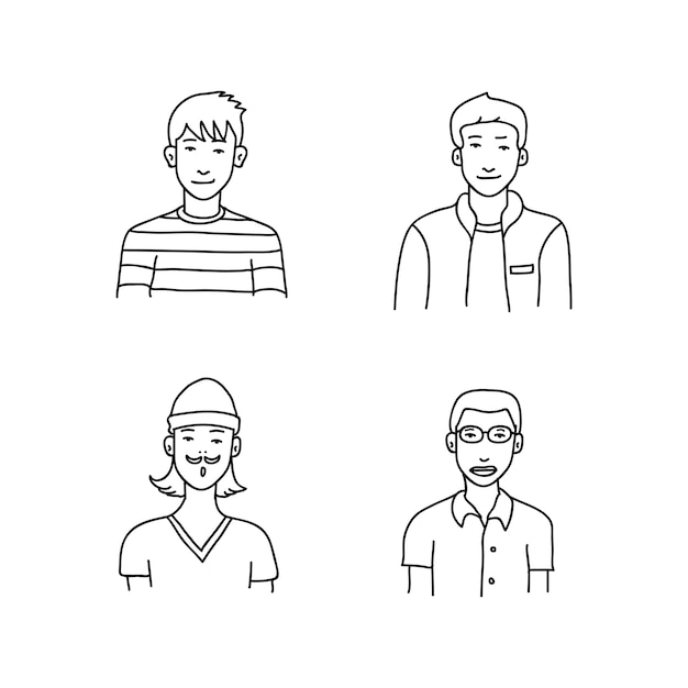 Vector estilo del doodle de personas