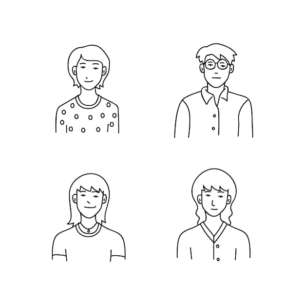 Vector estilo del doodle de personas