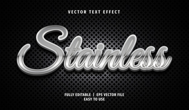 Estilo editable de efecto de texto inoxidable