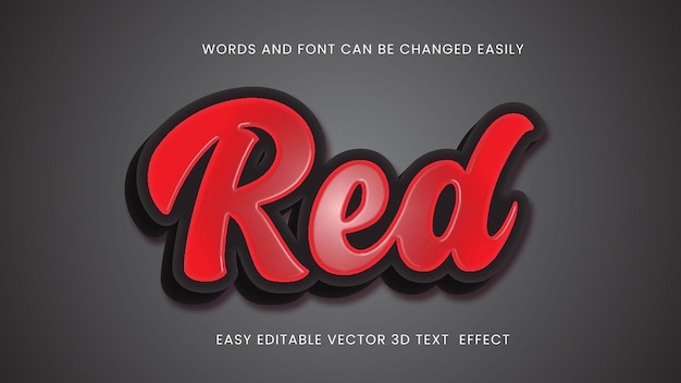 Estilo editable de vector de texto rojo