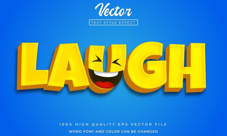 Vector estilo de efecto 3d de texto de risa editable