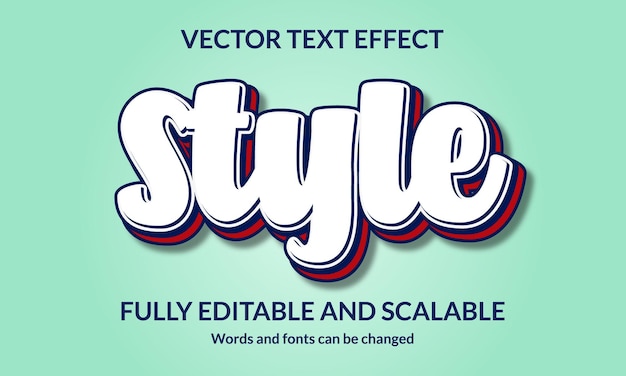 Vector estilo efecto de estilo de texto 3d editable