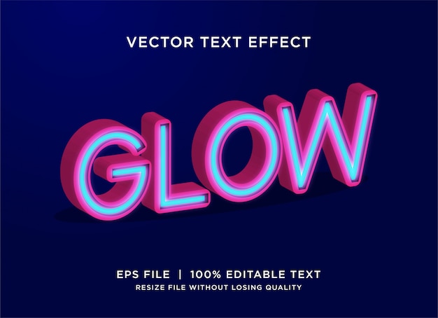 Vector estilo de efecto de texto 3d brillante