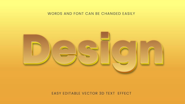 Estilo de efecto de texto 3d de diseño vectorial