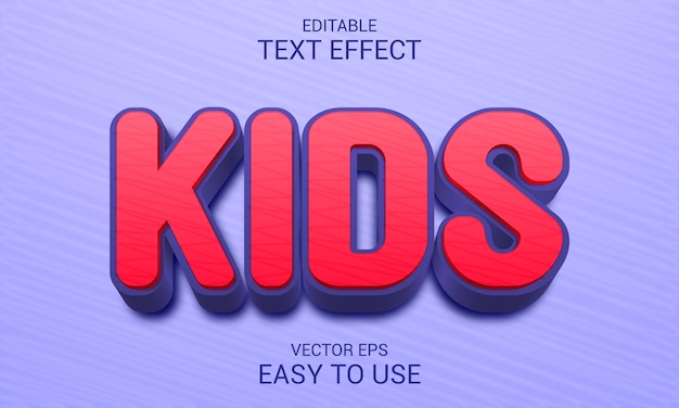 Estilo de efecto de texto 3d editable para niños