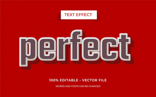 Estilo de efecto de texto 3D editable Perfect Text Effect