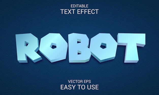 Vector estilo de efecto de texto 3d editable por robot