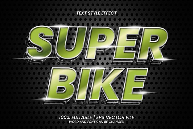 Estilo de efecto de texto 3D editable de Super Bike