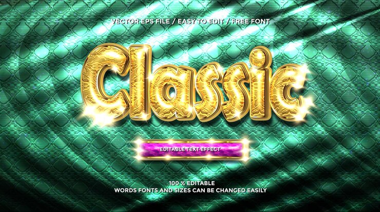 Vector estilo de efecto de texto 3d retro gold