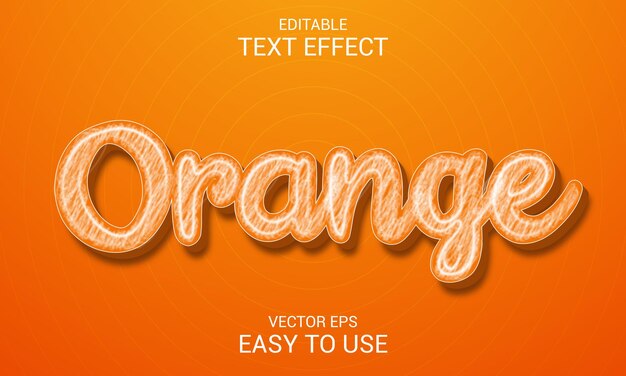 Estilo de efecto de texto 3d vectorial editable naranja