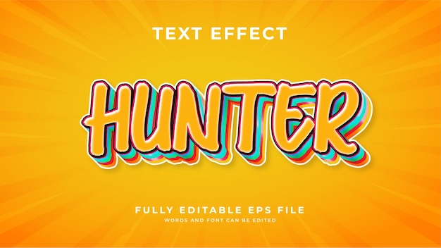 Estilo de efecto de texto amarillo de Hunter