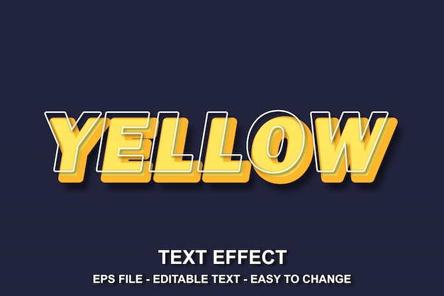 Estilo de efecto de texto amarillo