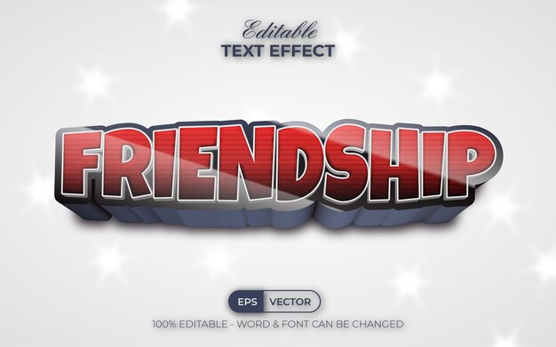 Estilo de efecto de texto de amistad Efecto de texto editable