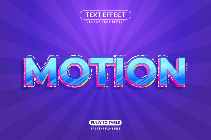 Vector estilo de efecto de texto de animación de movimiento editable