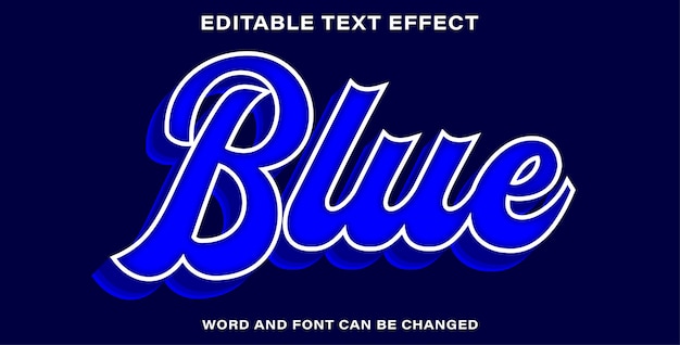 Vector estilo de efecto de texto azul