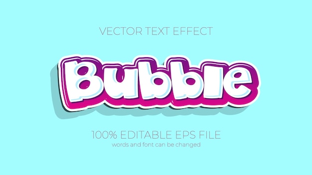 Estilo de efecto de texto de burbuja editable efecto de texto editable eps