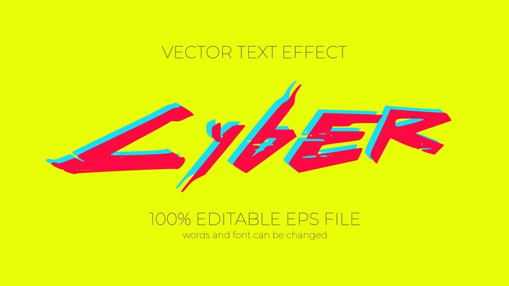 Vector estilo de efecto de texto cibernético editable efecto de texto cibernético editable eps
