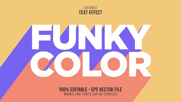 Estilo de efecto de texto de color funky 3D