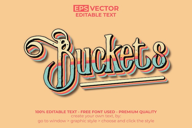 Estilo de efecto de texto de color retro en capas de cubos