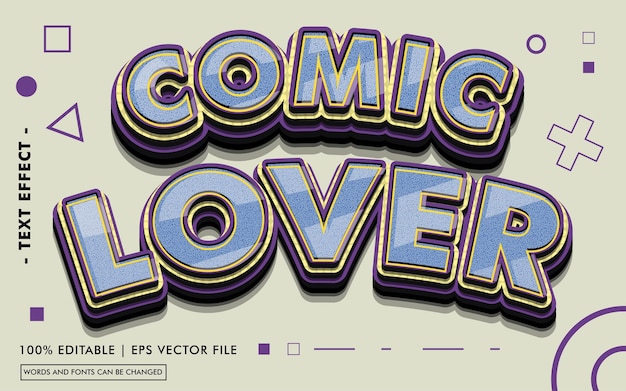 Estilo de efecto de texto comic lover