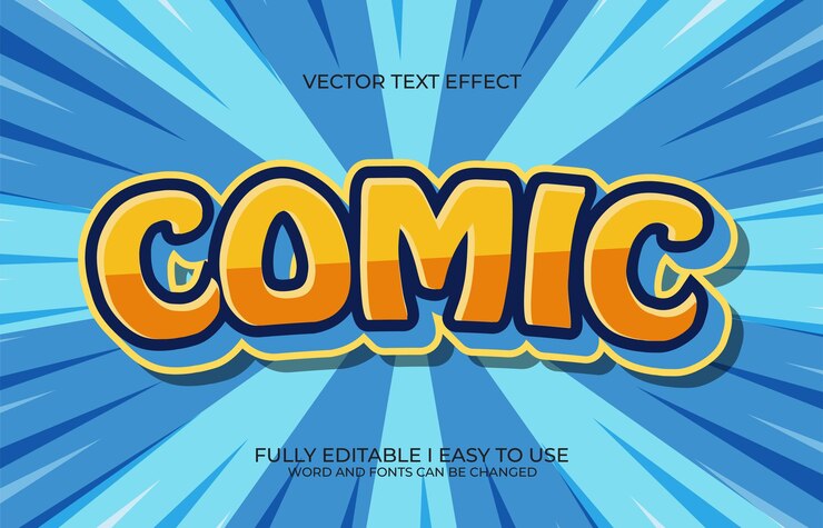 Vector estilo de efecto de texto cómico 3d editable