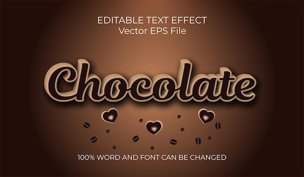 Estilo de efecto de texto completamente editable de chocolate.