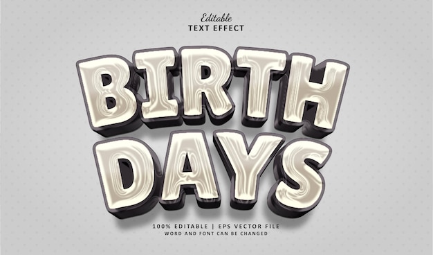 Estilo de efecto de texto de cumpleaños Estilo de efecto de texto editable globo de papel 3D