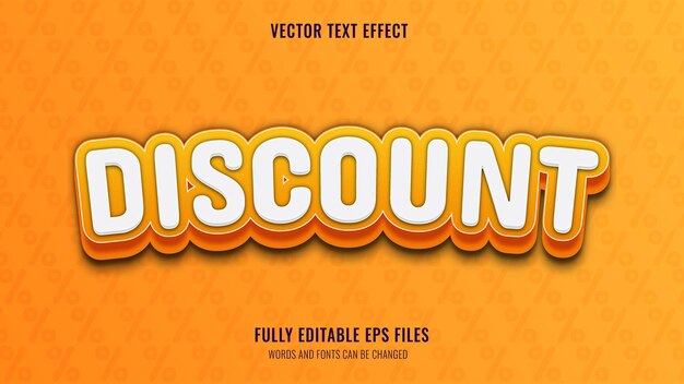 Vector estilo de efecto de texto de descuento