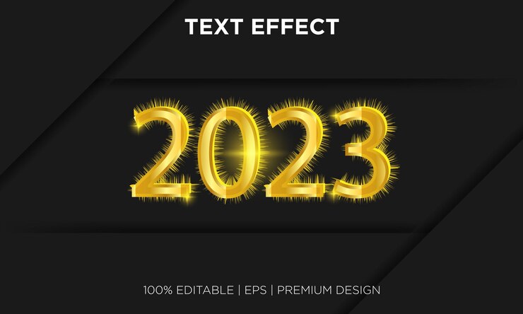 Vector estilo de efecto de texto editable 2023.