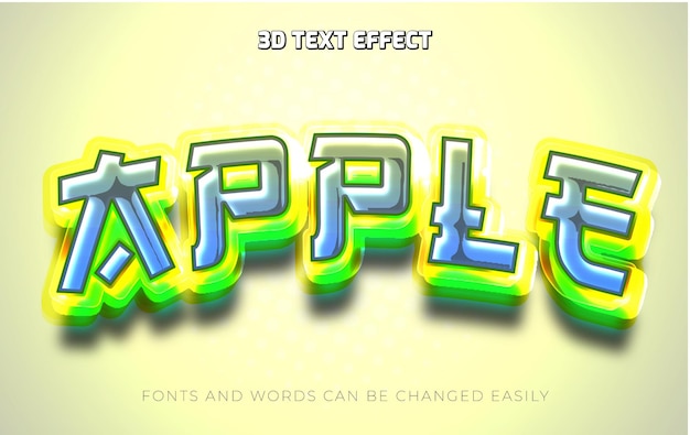 Estilo de efecto de texto editable en 3D de Apple