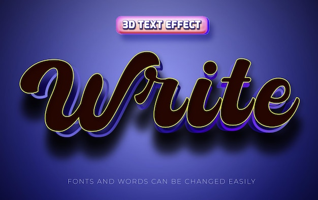Estilo de efecto de texto editable en 3D de color marrón vintage