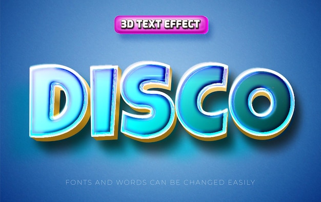 Estilo de efecto de texto editable 3d de fiesta disco