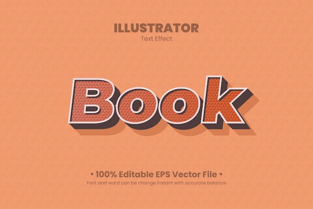 Vector estilo de efecto de texto editable 3d de libro